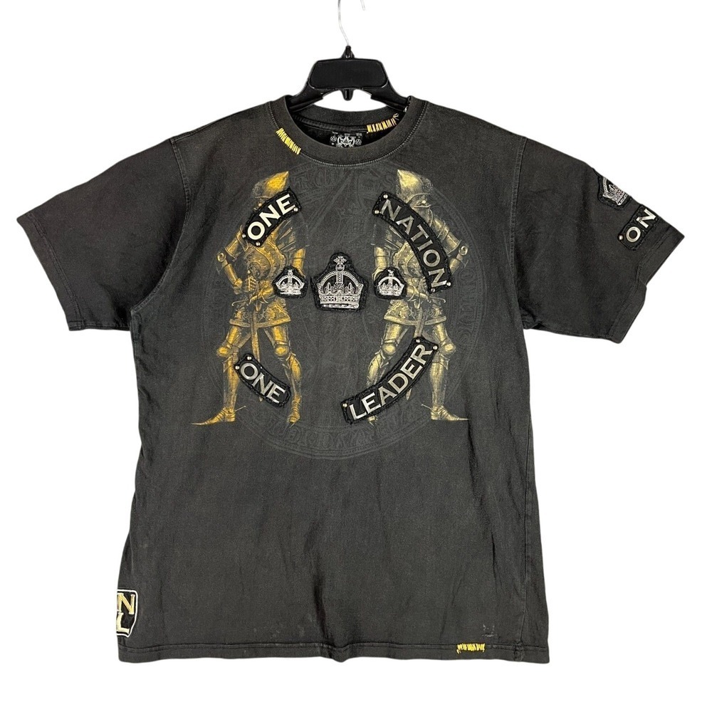 Affliction Shirt Mens 3XL Graphic One Nation Leader Biker Gothic Streetwear